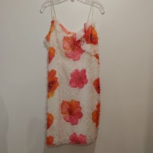 Vtg Mark Farrel floral print eyelash sundress